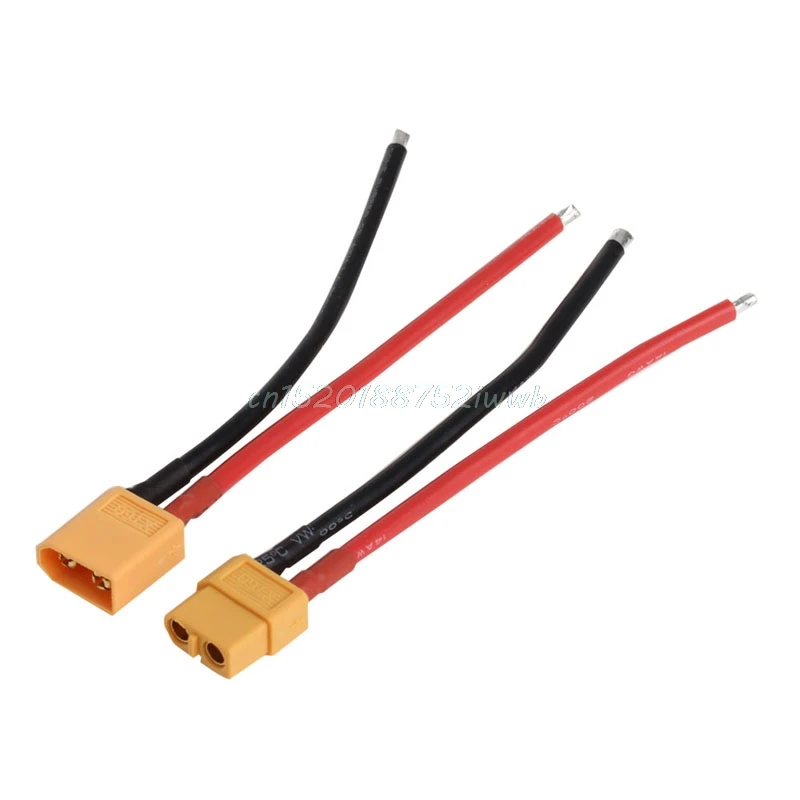 1 пара из XT60 Батарея Мужской Женский Разъем с силиконовой проволока 14 awg # T026