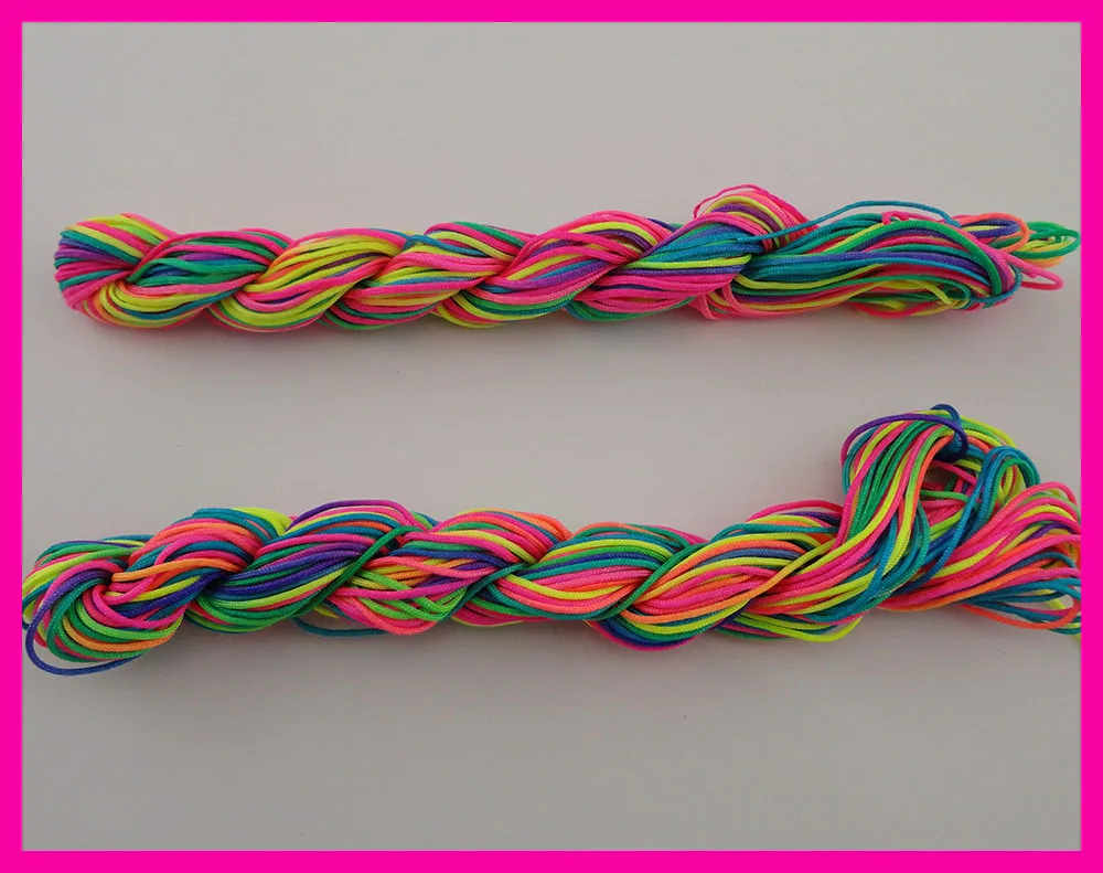 

5PCS 22meter/pcs 1mm Rainbow Chinese Knot String Knit Ropes Jade Line Wire threads Rattail beading cords DIY Necklace Bracelet