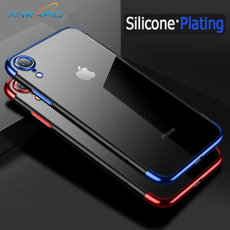 

Plating Case on For iPhone 8 Case For Apple iPhone8 Case Silicon 6 6s 7 8 Plus X XR XS Max 5 5s SE Case Protective Bumper Cover