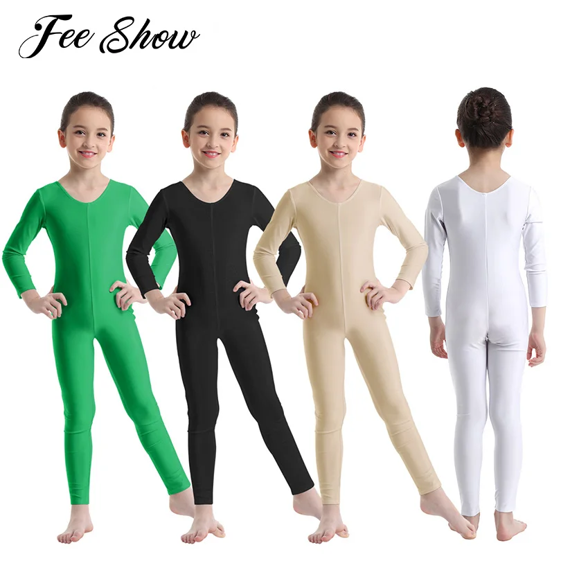 

Kids Girls Long Sleeves Ballet Dance Bodysuit Ballerina Gymnastics Leotard Costumes Unitard Slim Fit Ballet Leotards for Girls