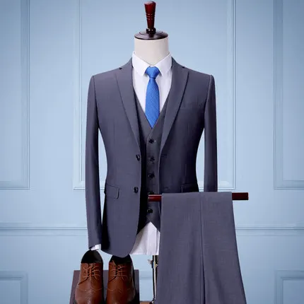 

New Coming Fashion Autumn And Winter Mashup Classic 3 Pieces Business/ Wedding/ Party Suit Groomsman Suits (Jacket+Pants+Vest)