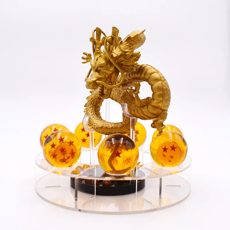 16 см Dragon Ball Z статуэтки Shenron фигурка Shenlong с Dragon Ball Набор 7 шт. 3,5 см Хрустальные драконовые шары акриловая полка