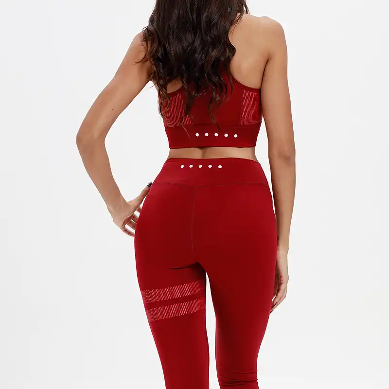 red workout leggings outfit