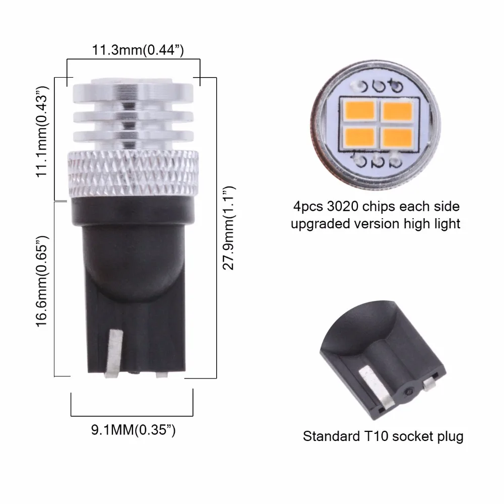 Katur T10 W5W 168 светодиодные лампы Подсветка салона просвет боковые габаритные огни фонарь освещения номерного знака 3020 чип 450Lm T10 6000 K 4300 K