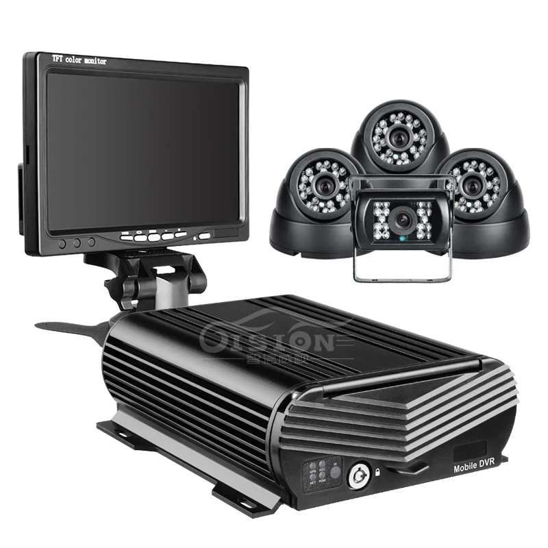  En línea 4CH WIFI GPS 4G 1080P AHD 2TB HDD SD Video grabador DVR de coche vista trasera cúpula kit 