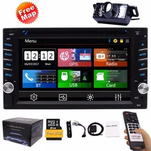 FREE Backup Camera Included 2Din Car Stereo DVD Player GPS Navigation Radio Bluetooth 2 Din Capacitive touch Screen USD SD 1080P