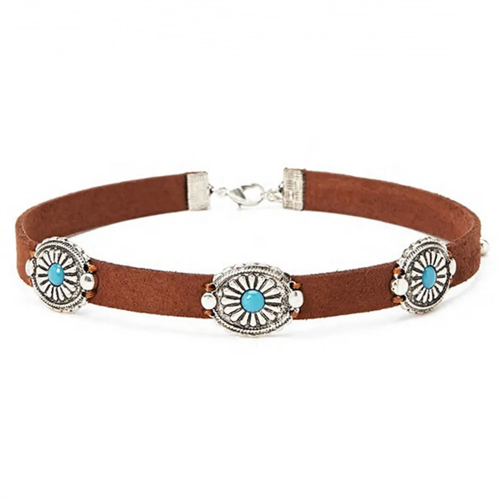 2017 New Brown Leather Rope Necklaces Goth Fashion Designer Collar