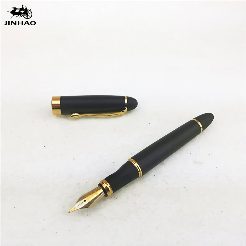 1 шт./лот Jinhao X450 авторучка Роскошный Матовый Черный Ручка с позолоченным зажимом