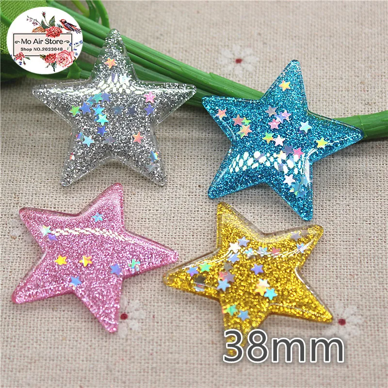 miniature plastic figurines 10pcs Mix Colors Resin shiny star in star Flatback Cabochon DIY Hair Bow Center Scrapbooking craft 38mm miniature squirrel figurines