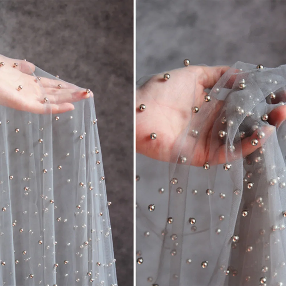 тюль с бусинками. тюль с бусинками. сетка с жемчугом. свадебное платье с бусинками.