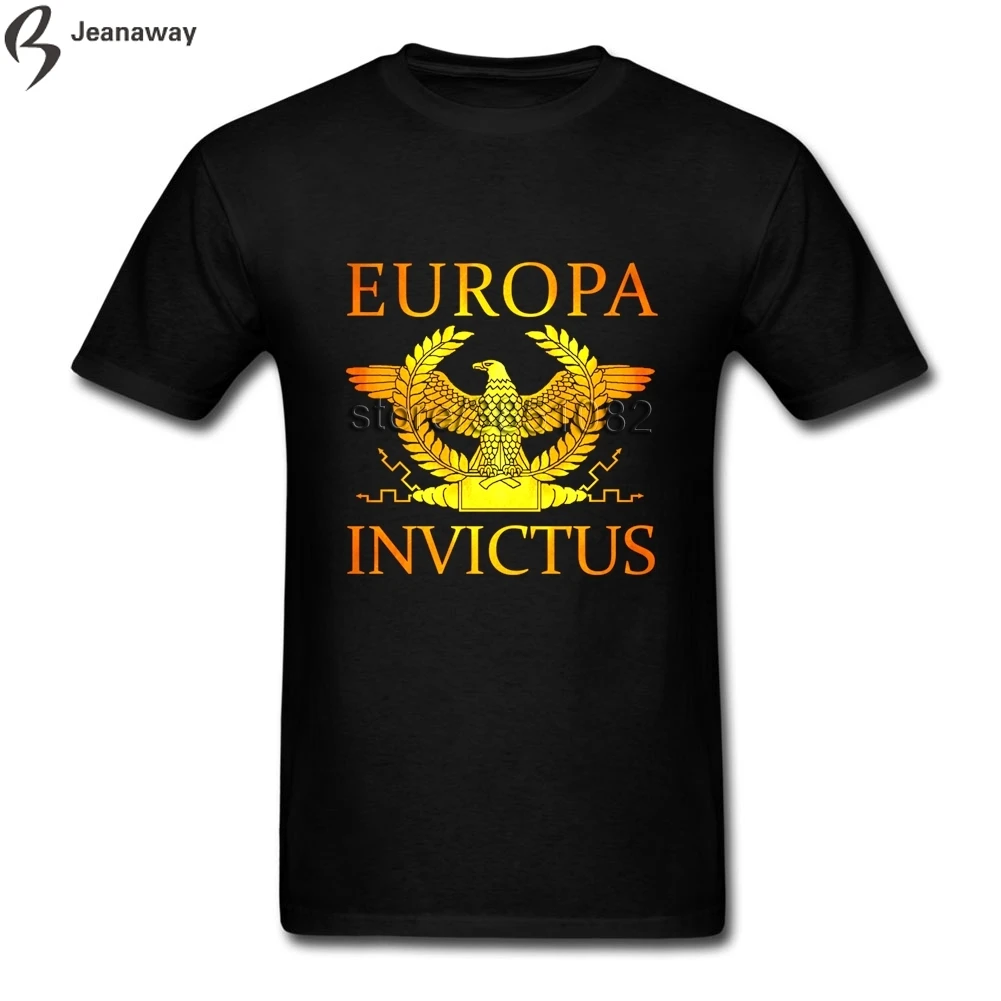Модные Дизайн Europa Invictus Для мужчин и мальчиков футболки с круглым вырезом 100%