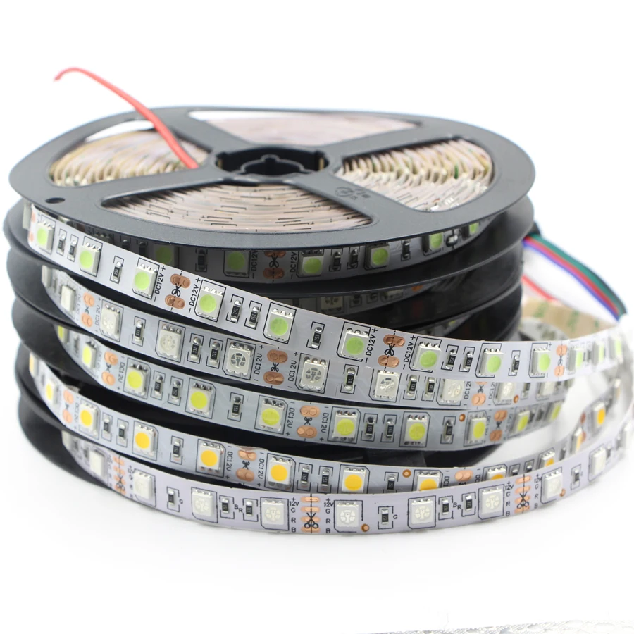 СВЕТОДИОДНАЯ лента SMD 5050 RGB DC 12V 24V Гибкая Водонепроницаемая Светодиодная гибкая