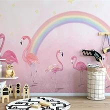 Beibehang пользовательские обои ручная роспись Фламинго Радуга детская комната обои Детский сад фон стены 3d обои
