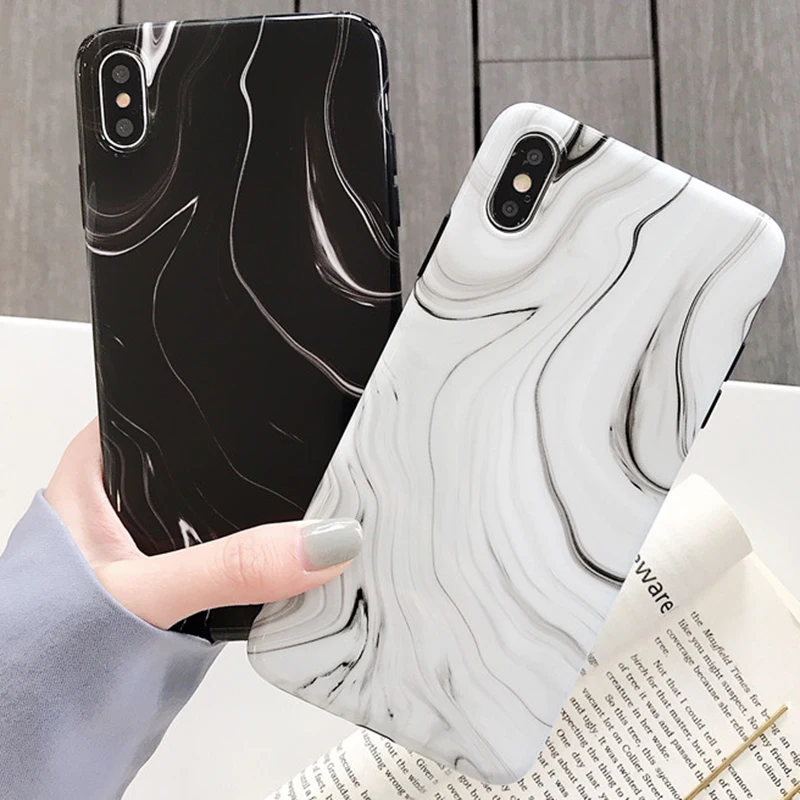 Черный Нефритовый белый мраморный чехол для iPhone XS XR 8 7 Plus мягкий из ТПУ 6 6S Max |