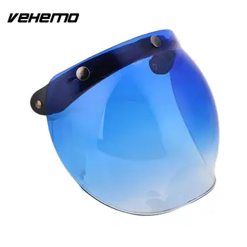 

VEHEMO Motorcycle Helmet Shield Mirror Lens Motorbike Flip UP Down Visor Eye Face Bubble Wind Lens Base Safety High Quality