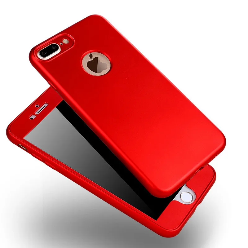 Red 360 Degree Full Coverage Case For Apple Iphone 7 Plus 6 6s Plus ...