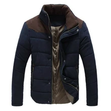 Зимняя мужская куртка, теплая Повседневная парка, хлопковое пальто, мужская верхняя одежда со стоячим воротником, плотные куртки, пальто для мужчин, размер M-4XL