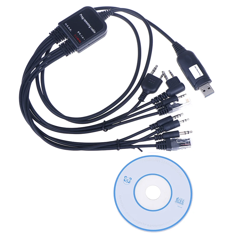 8 in 1 Computer USB Programming Cable for kenwood For baofeng motorola yaesu for icom Handy walkie talkie car radio CD Software