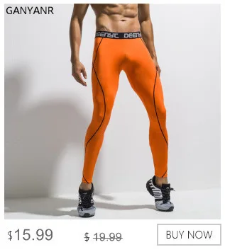GANYANR Brand Running Tights Men Sports Leggings Basketball Yoga Pants Compression Fitness quick Dry Slim Nylon Sportswear Gym