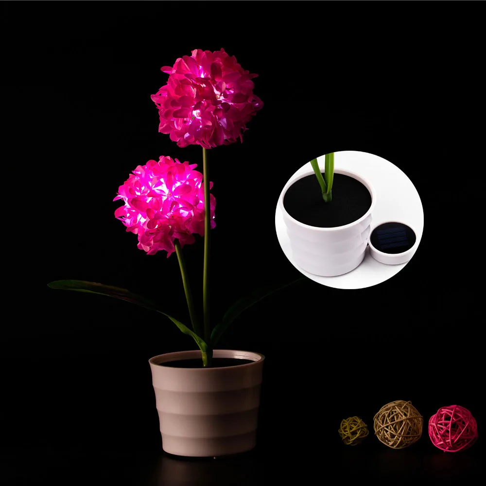 Beautiful Solar Flower Light Ball Shape With LED Mood Lighting