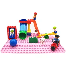 Tamanho grande Diy Blocos de construção Acessórios Tubo Gangorra Balanço Figura Compatível Com Duploed Tijolos Brinquedos Para Crianças Caçoa o Presente