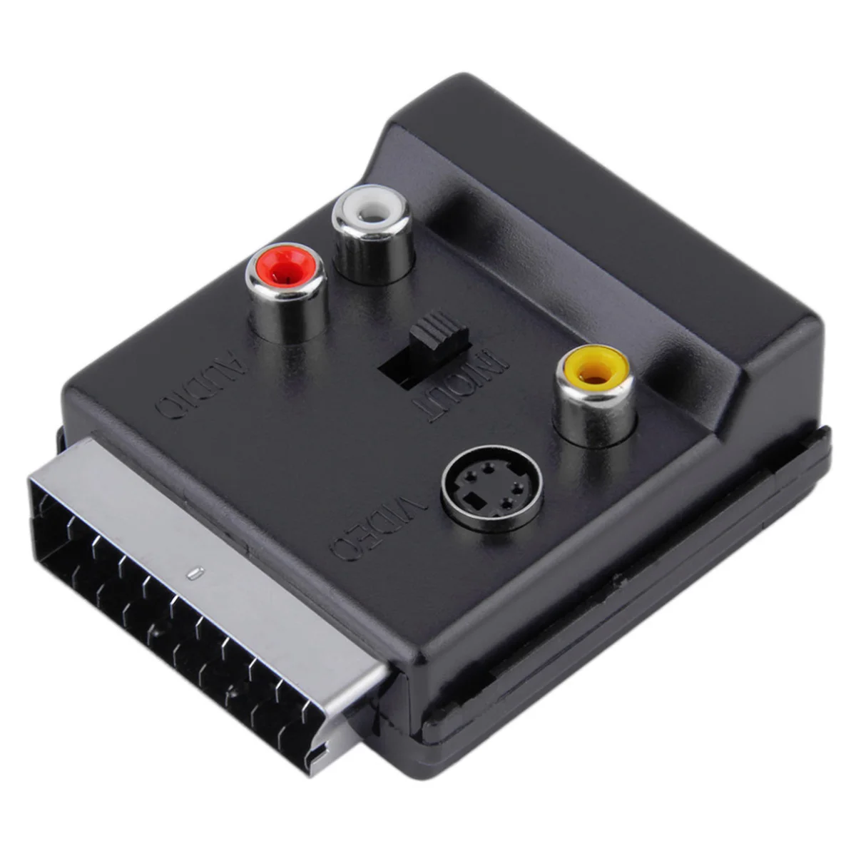 Новейший кабель Scart для мужчин и женщин S-Video 3 RCA аудио адаптер Черный конвектор able Scart Мужской и Женский адаптер