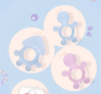 

DHL 500pcs Baby Turtle Silicone Teether Safety Octopus Tortoise Baby Food Grade Silicone Soother Teether Teething Pacifier