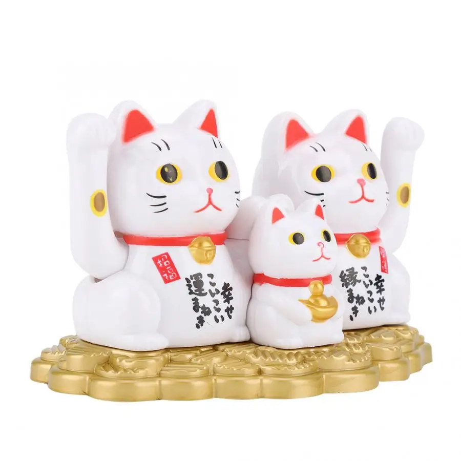 

Creative Cute Shaking Hands Lucky Cat Fortune Crafts Figurines Solar Powered Welcoming Lucky Cat Waving Beckoning Cats Craft