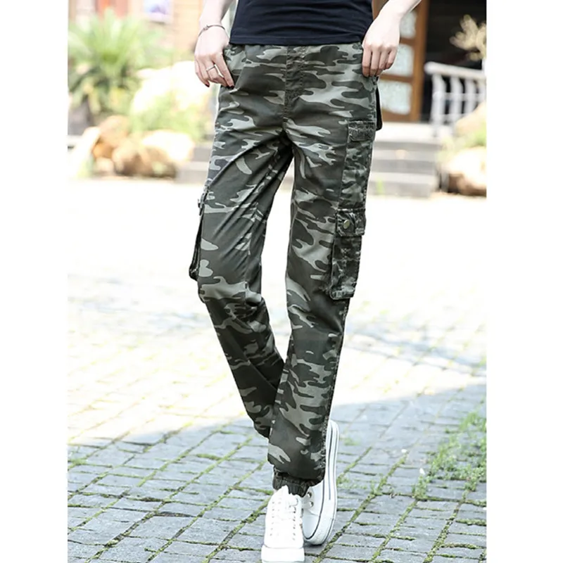 Spring Autumn Women Workout Casual Military Camouflage