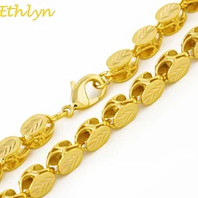 Ethlyn chaîne à bijoux éthiopienne/érythréenne faite à la main, collier et chaîne épaisse, couleur or, longueur 60cm/largeur 8mm, N032 