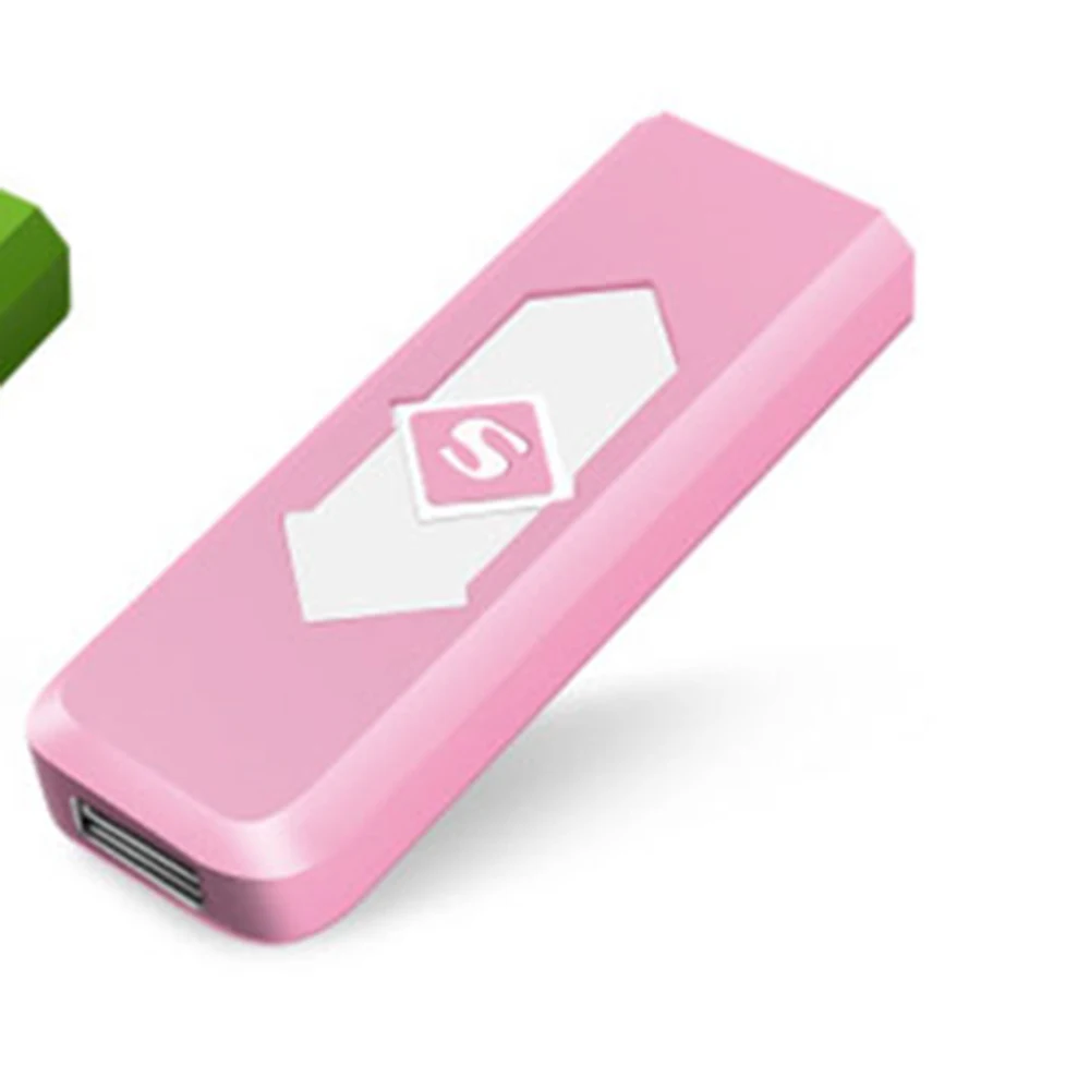 pink 1 шт. ветрозащитная беспламенная креативная перезаряжаемая USB электрическая зарядка прикуриватель бездымные зажигалки X - Цвет: pink