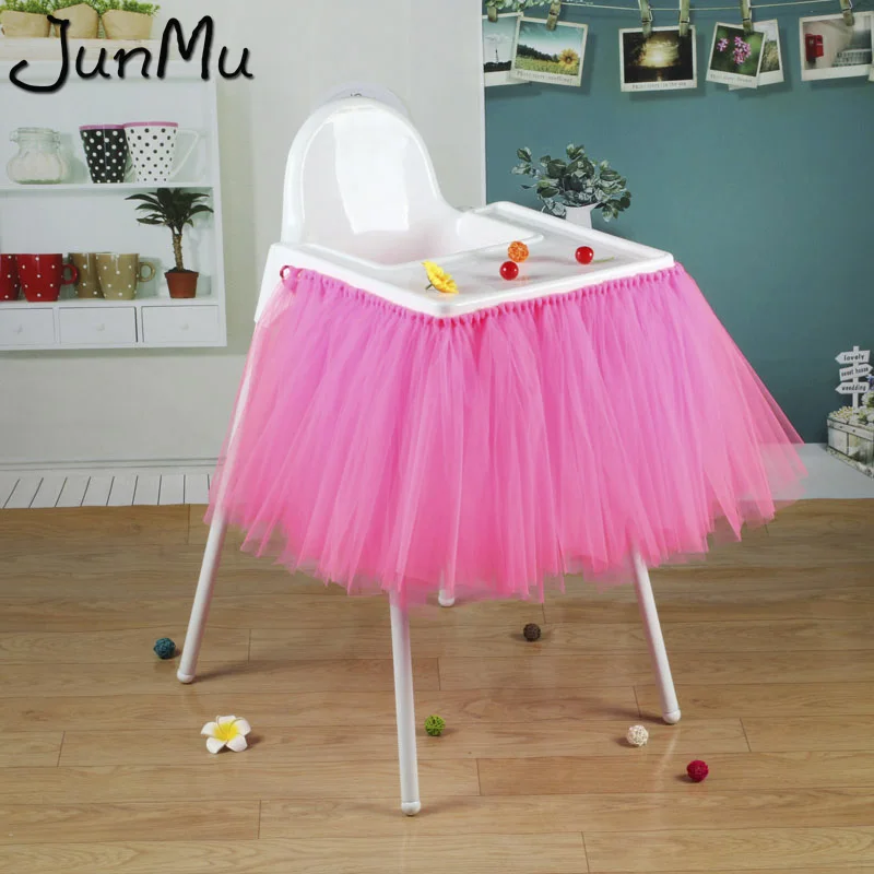 100cm x 35cm Tutu Tulle Table Skirts Baby Shower Birthday Decoration for High Chair Home Textiles Party Supplies