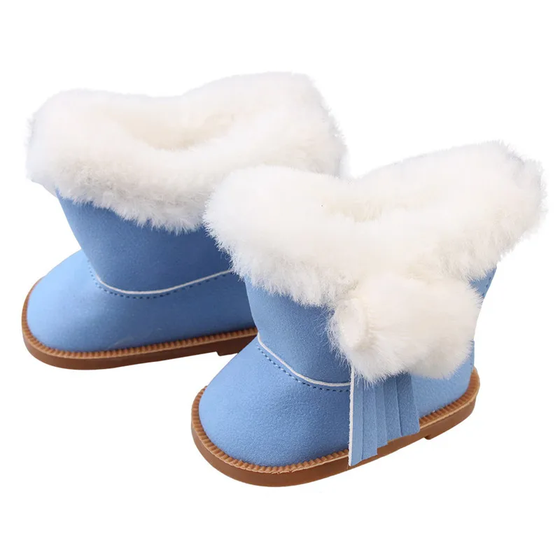 

1 Pair 18 Inch Girl Doll Mini Shoes Plush Doll Winter Snow Boots For 43cm Baby Doll For Christmas Gift