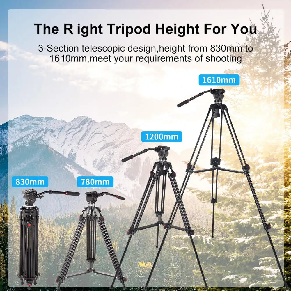  ASHANKS 0508A 5KG Professional Tripod camera tripod/Video Tripod/Dslr VIDEO Tripod Fluid Head Dampi