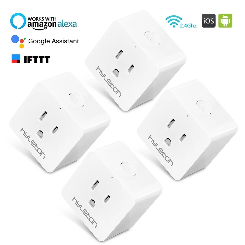 4 шт. умная розетка мини Wifi работает с Google Assistant IFTTT для функции таймера голосового