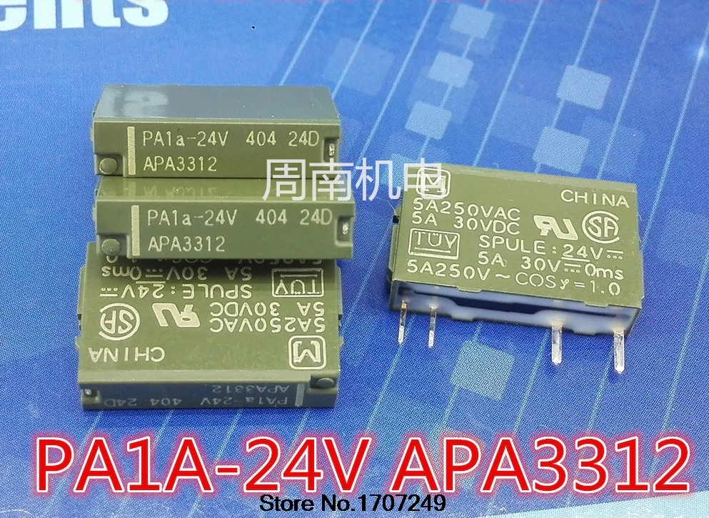 10 шт./лот новое оригинальное реле PA1A-5V PA1A-12V PA1A-24V APA3319 APA3311 APA3312 4PIN 5A250VAC