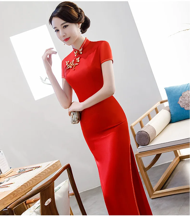Китайское традиционное платье для женщин современный cheongsam женское китайское платье qipao традиционное китайское свадебное платье Ципао