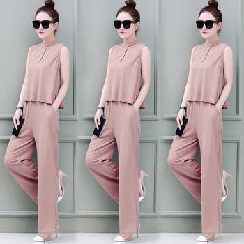

Goddess Sleeveless 2 Piece Set Women Office Lady Women's Summer Suit Ensemble Femme Deux Pieces Year-old Female Costume
