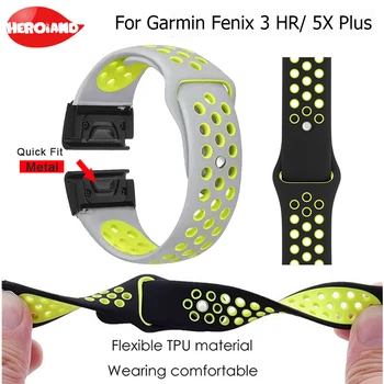 

New Silicone wrist Strap Quick Release Easy Fit Bracelet Belt 26MM For Garmin Fenix 3/Fenix 5X Plus Smart Watch band wristband