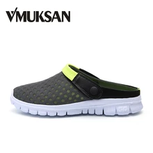 VMUKSAN/Новые мужские сандалии; летняя дышащая мужская пляжная обувь; модная повседневная мужская обувь; большие размеры 38-46; Легкие сетчатые шлепанцы