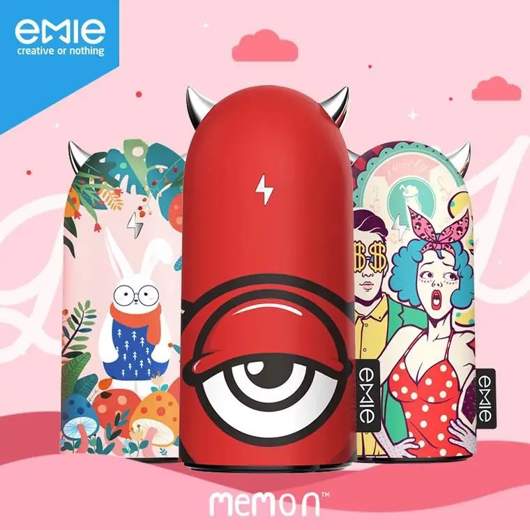 EMIE Portable Charger, 6700mAh Compact cute Power Bank , 2.1A Fast Charging USB Charger with LED Ears, for iPhone6 7 8s ,Samsung