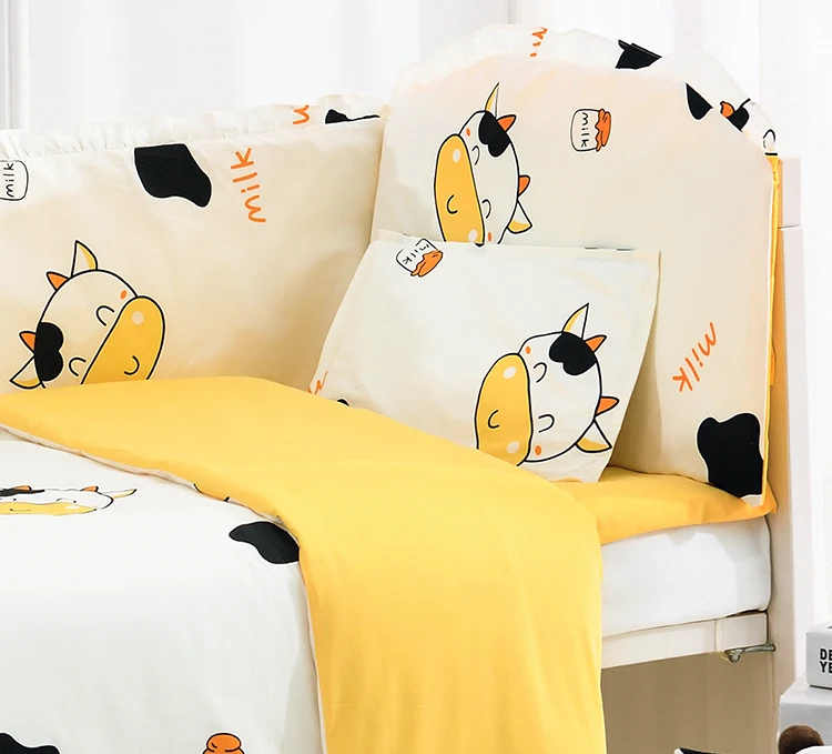 6 9pcs Cow Baby Bedding Cotton Baby Bed Sheet Protetor De Berco Cot Bedding Set For Newborn Whole Set 120 60 120 70cm Bedding Set For Newborns Cot Bedding Setbedding Set Aliexpress