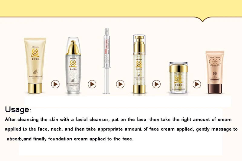 Proteína de Seda Cuidados com a Pele Bioaqua Conjunto Hidratação Profunda Ácido Hialurônico Líquido Anti Rugas Envelhecimento Colágeno Essência Creme 7 Pçs 12 hialurônico líquido anti rugas anti envelhecimento colágeno essência creme