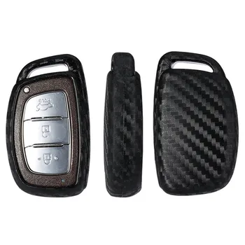 

Carbon Fiber Pattern Silicone Car Key Case Keychain Cover For Hyundai Elantra Tucson Mistra Verna Sonata IX25 IX35 Smart Keys