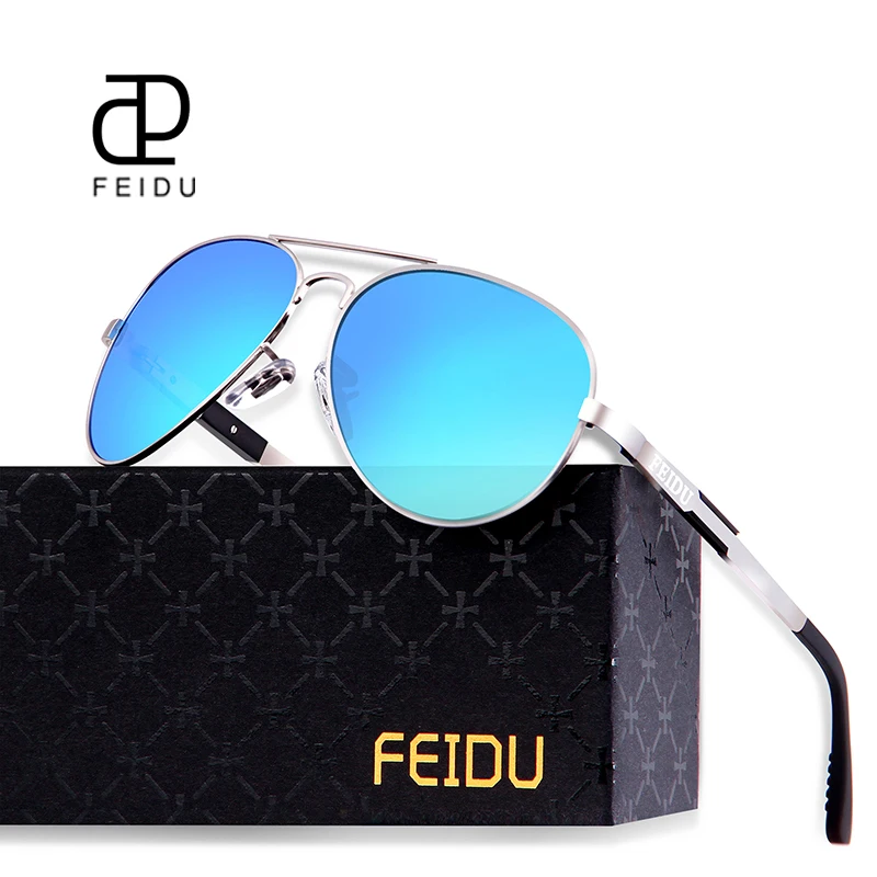 FEIDU 2017 High Quality Pilot Alloy Polarized Sunglasses Men Retro