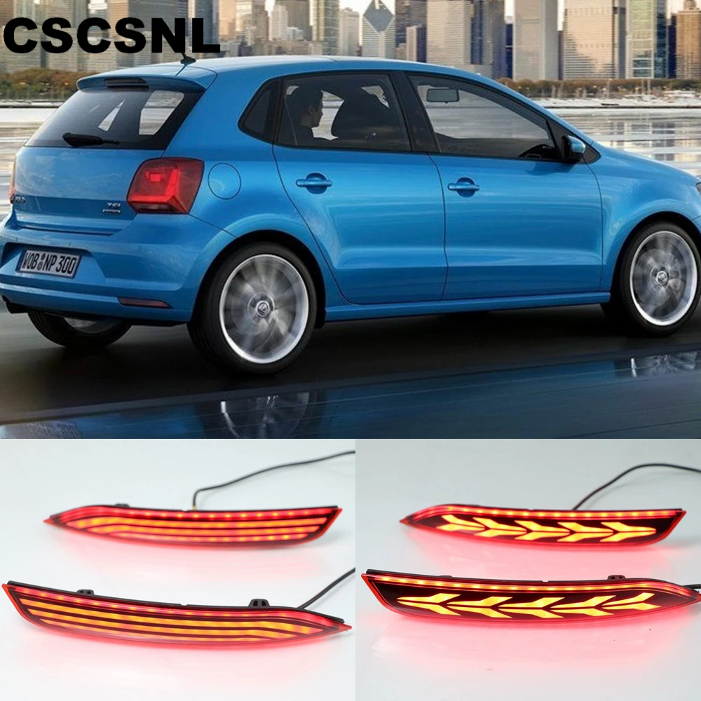 2 шт. для Volkswagen Vw Polo 2014 2015 2016 2017 2018 светодиодная отражающая лампа задняя