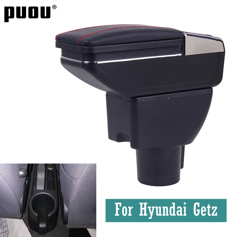 

Car Armrest For Hyundai Getz Rotatable central Store content Storage box with Ashtray USB Charging Car decoration accessories