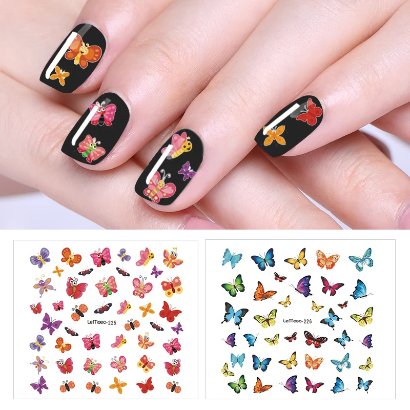 

LEMOOC Nail Transfer Sticker 1 Sheet Cute Animal Designs Water Decal Nail Art Decoration for Manicure Watermark