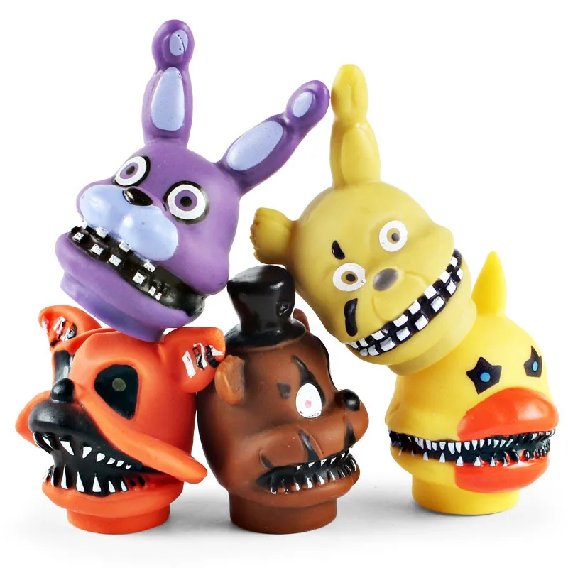 2019 New Five Nights At Freddy's Action Figure Toys Nightmare FNAF Bonnie Freddy Fazbear Bear Finger Puppets Dolls 5pcsset 5 sets  (2)