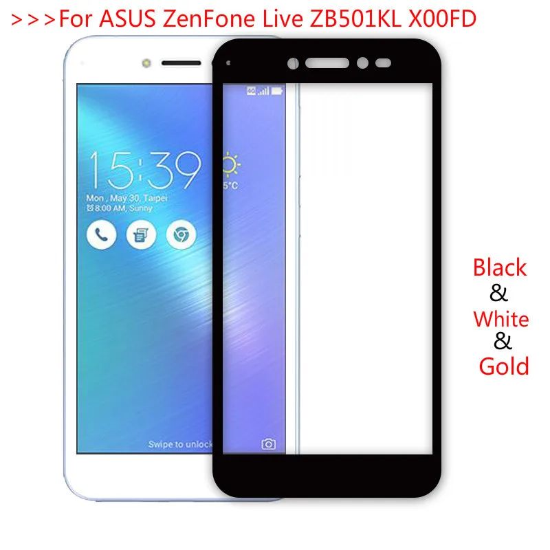 For ASUS ZB501KL A007 Tempered Glass ZenFone Live X00FD Screen Protector Full Cover 9H Premium Protective Film | Мобильные телефоны